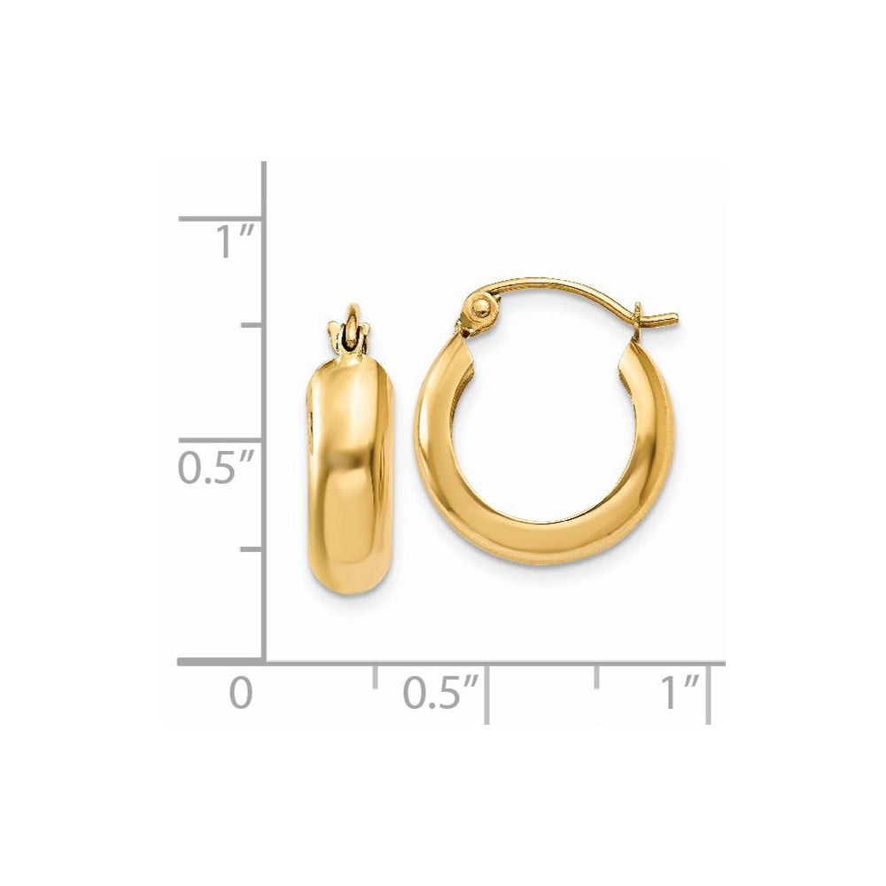 14k Yellow Gold 4.75 mm Round Hoop Earrings (1.3 grams)