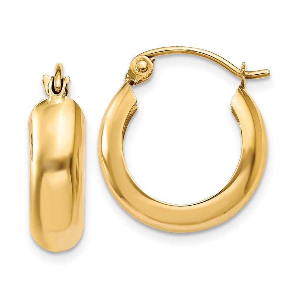 14k Yellow Gold 4.75 mm Round Hoop Earrings (1.3 grams)