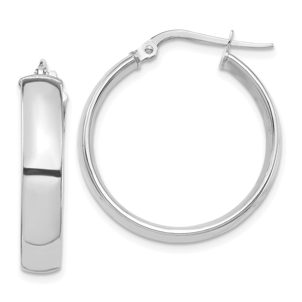 14k White Gold 24.8 mm Hoop Earrings (2.58 grams)