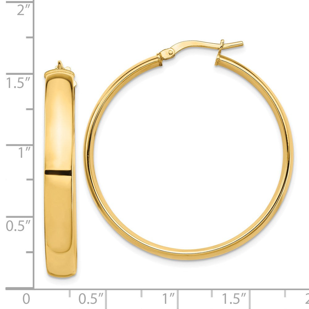 14k Yellow Gold 37 mm Hoop Earrings (3.53 grams)