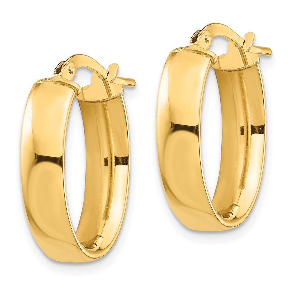 14k Yellow Gold 13.93 mm Oval Hoop Earrings (1.55 grams)