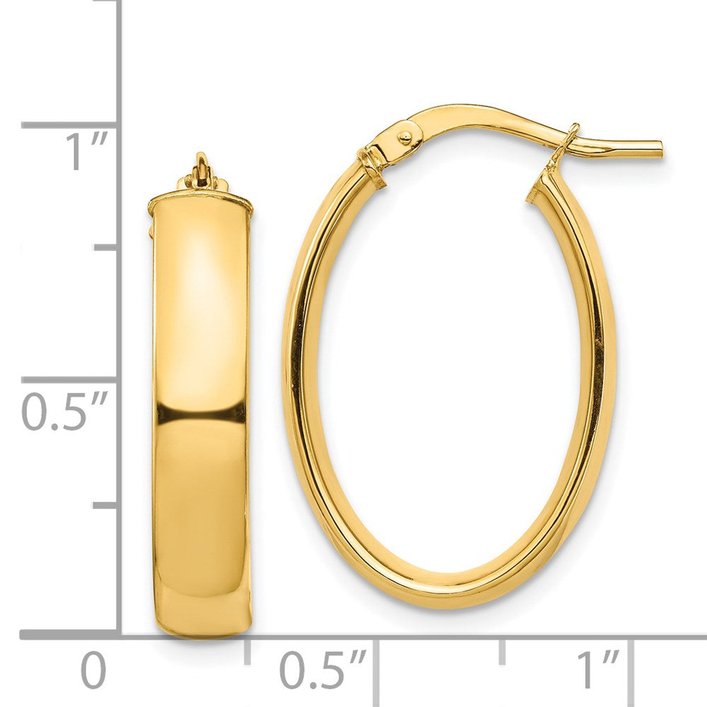 14k Yellow Gold 16.77 mm Oval Hoop Earrings (2.13 grams)