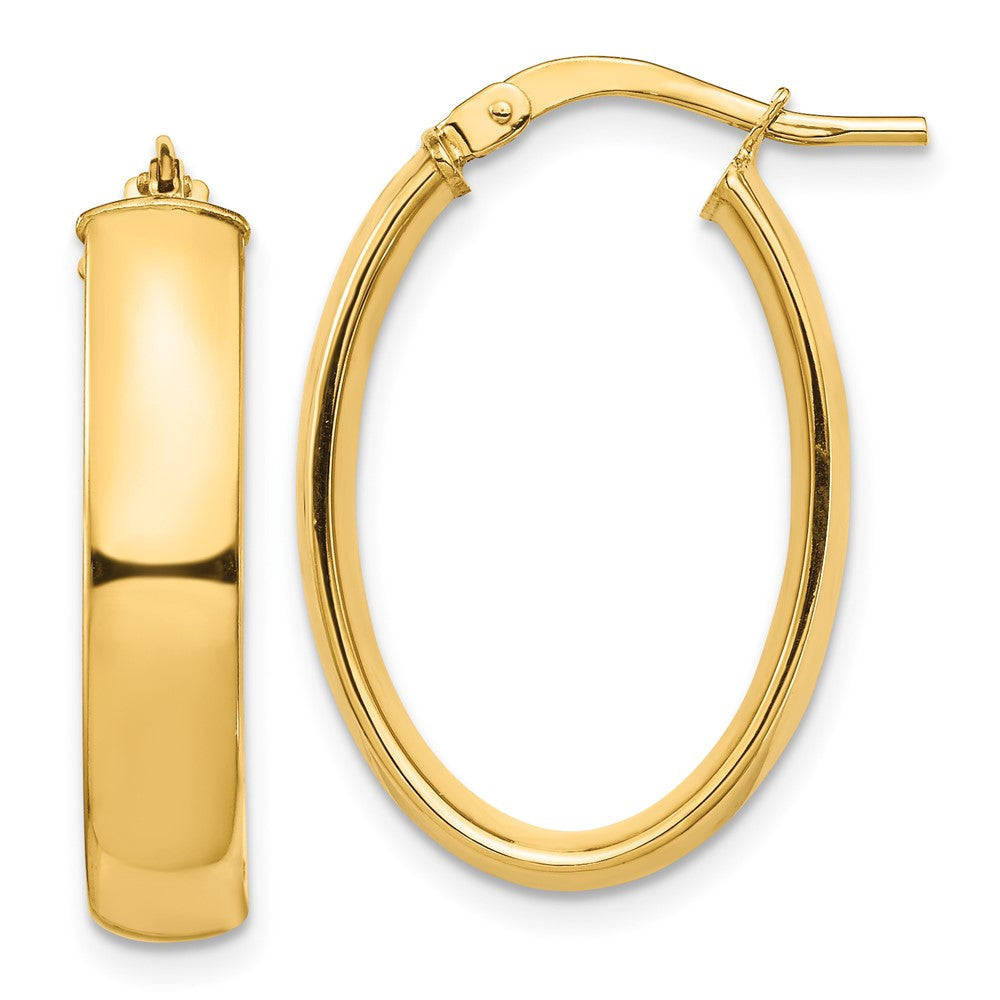 14k Yellow Gold 16.77 mm Oval Hoop Earrings (2.13 grams)