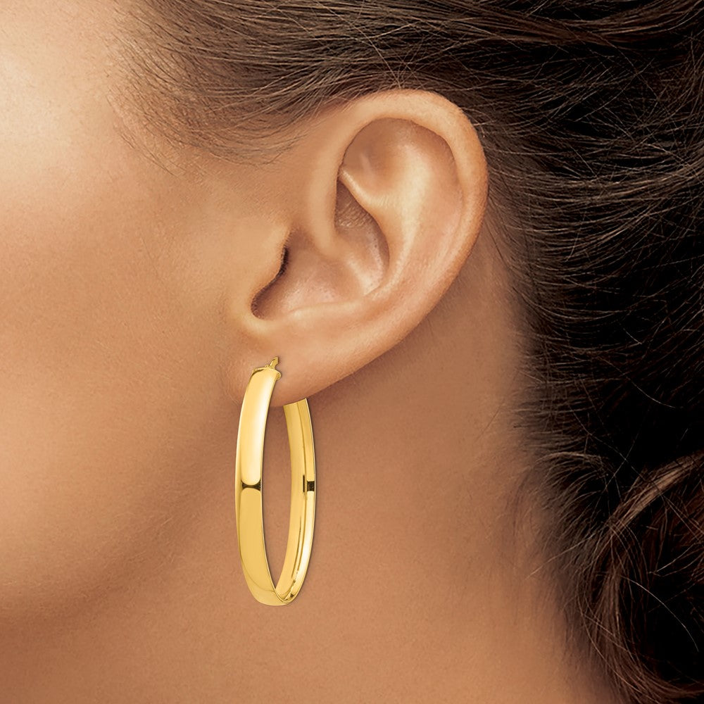 14k Yellow Gold 27.41 mm Oval Hoop Earrings (3.89 grams)