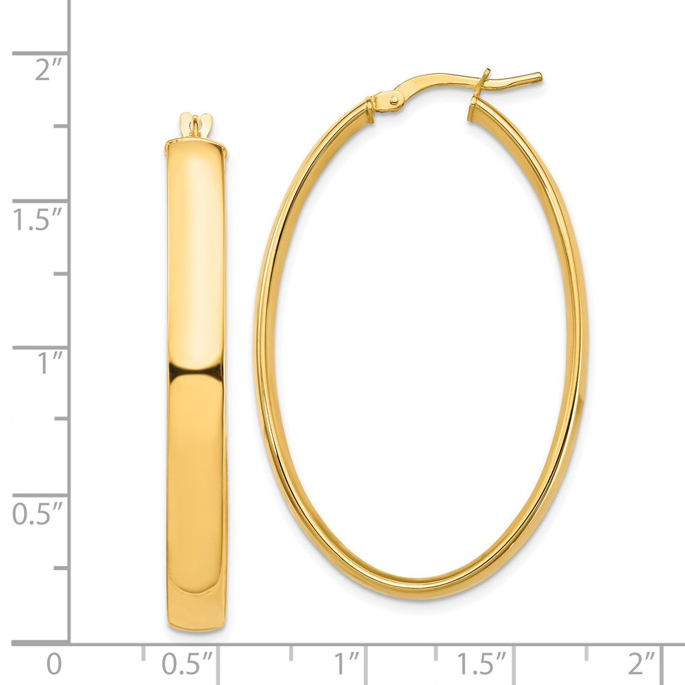 14k Yellow Gold 27.41 mm Oval Hoop Earrings (3.89 grams)