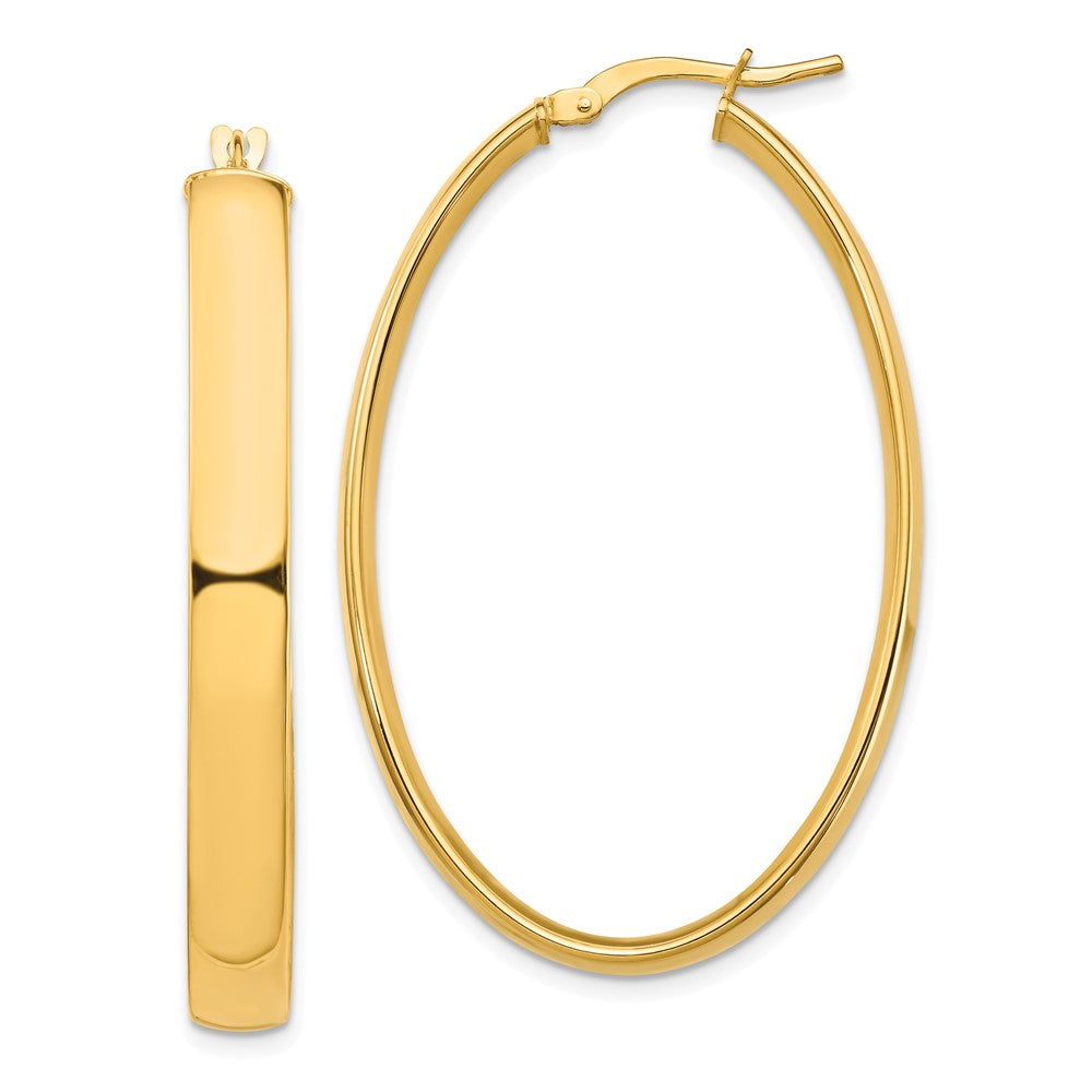 14k Yellow Gold 27.41 mm Oval Hoop Earrings (3.89 grams)
