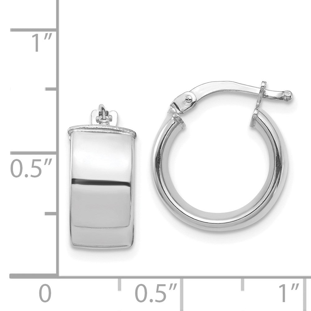 14k White Gold 14 mm Hoop Earrings (2.3 grams)