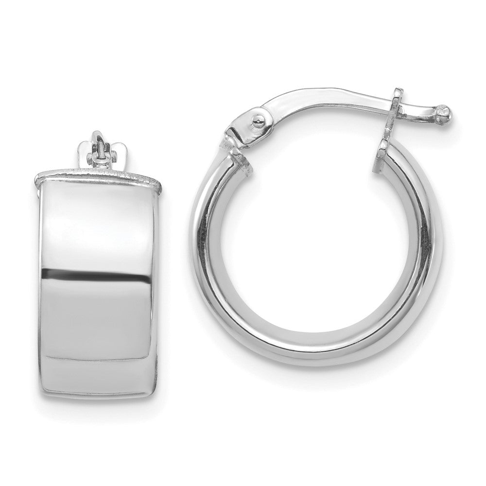 14k White Gold 14 mm Hoop Earrings (2.3 grams)