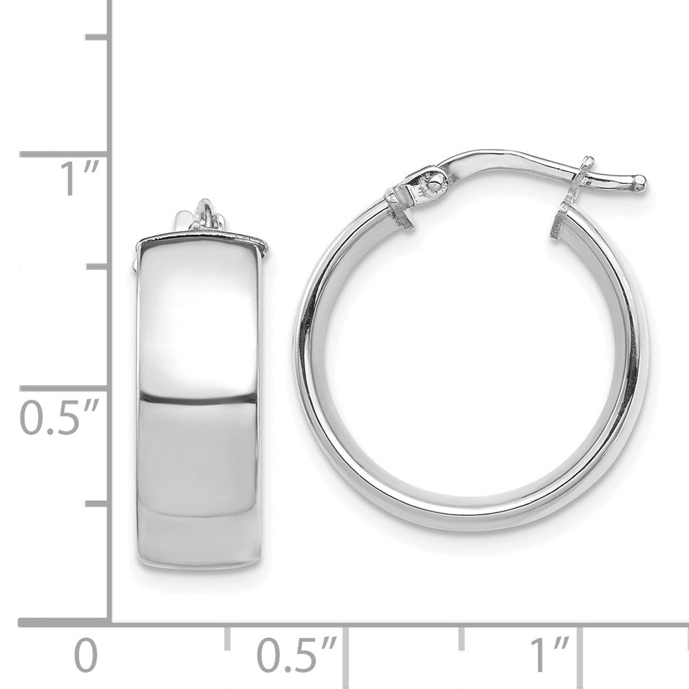 14k White Gold 19 mm Hoop Earrings (2.83 grams)