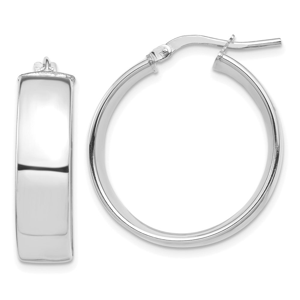 14k White Gold 24 mm Hoop Earrings (3.72 grams)
