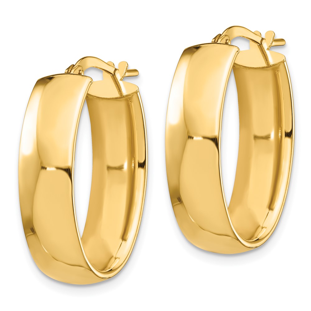 14k Yellow Gold 17.14 mm Oval Hoop Earrings (2.89 grams)