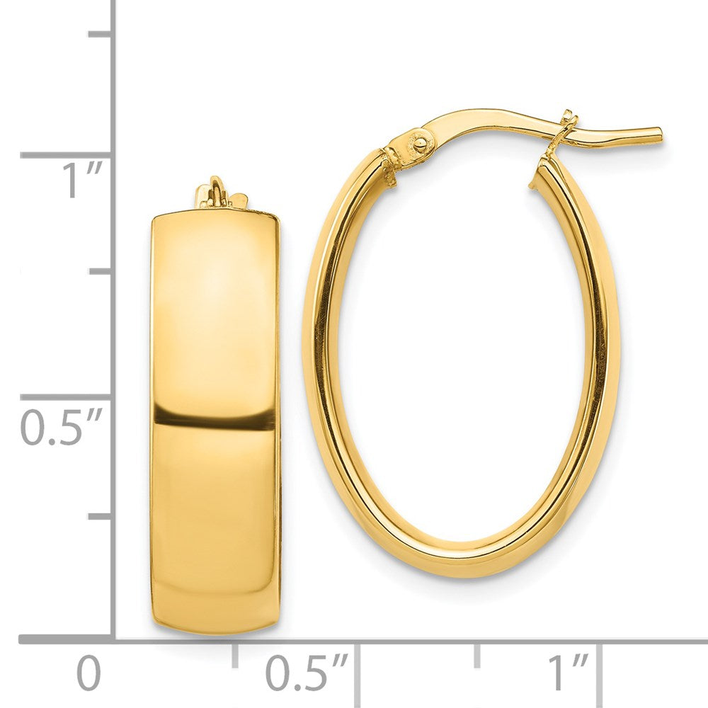 14k Yellow Gold 17.14 mm Oval Hoop Earrings (2.89 grams)