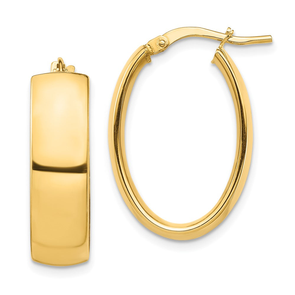 14k Yellow Gold 17.14 mm Oval Hoop Earrings (2.89 grams)