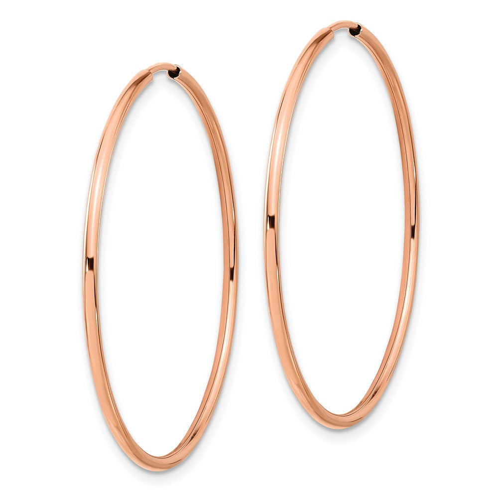 14k Rose Gold 40.5 mm Polished Endless Hoop Earrings (1.65 grams)