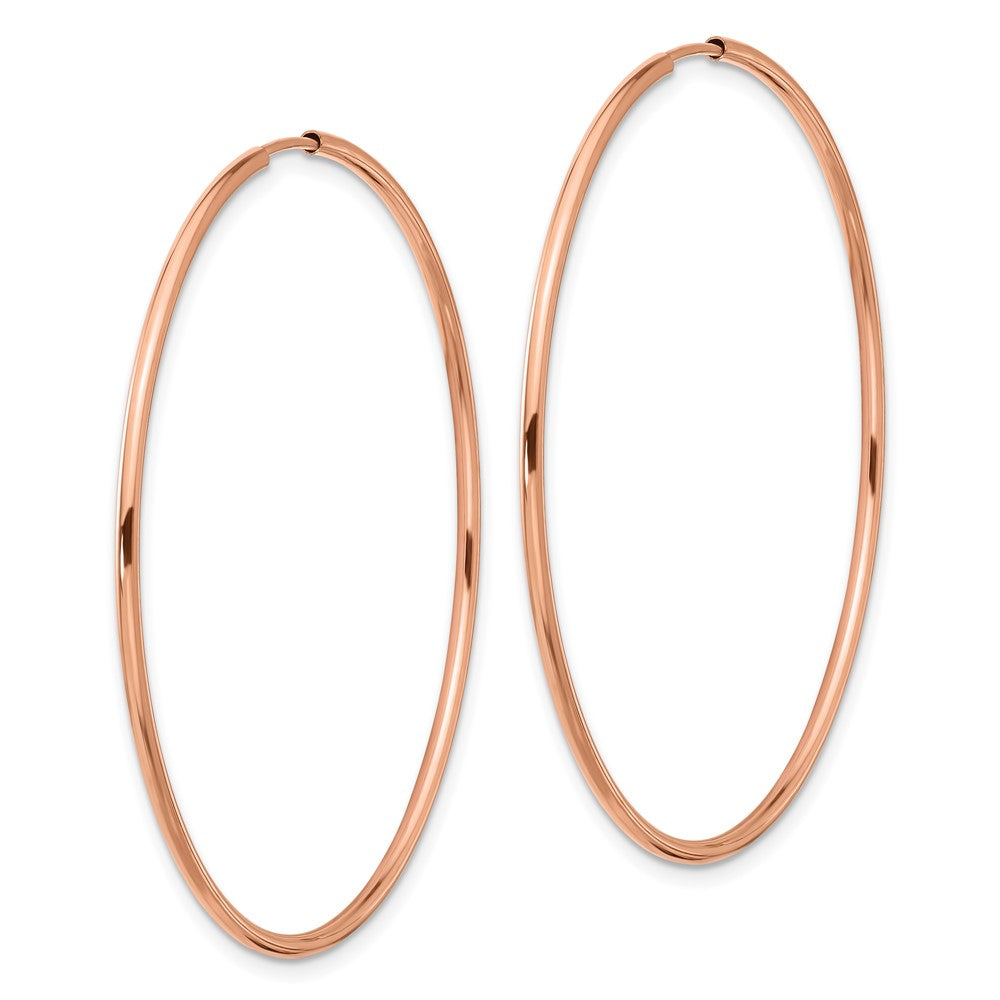 14k Rose Gold 51 mm Polished Endless Hoop Earrings (2.19 grams)