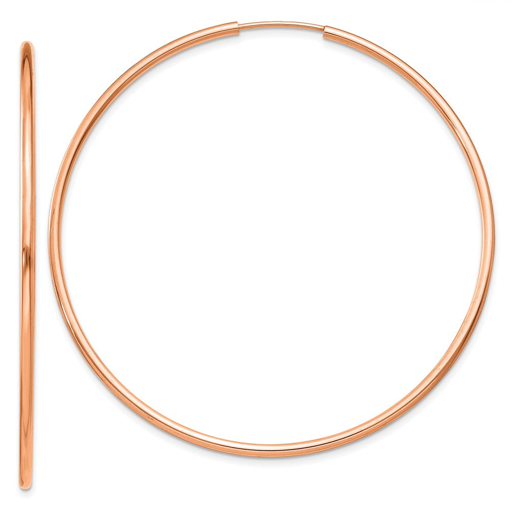 14k Rose Gold 51 mm Polished Endless Hoop Earrings (2.19 grams)
