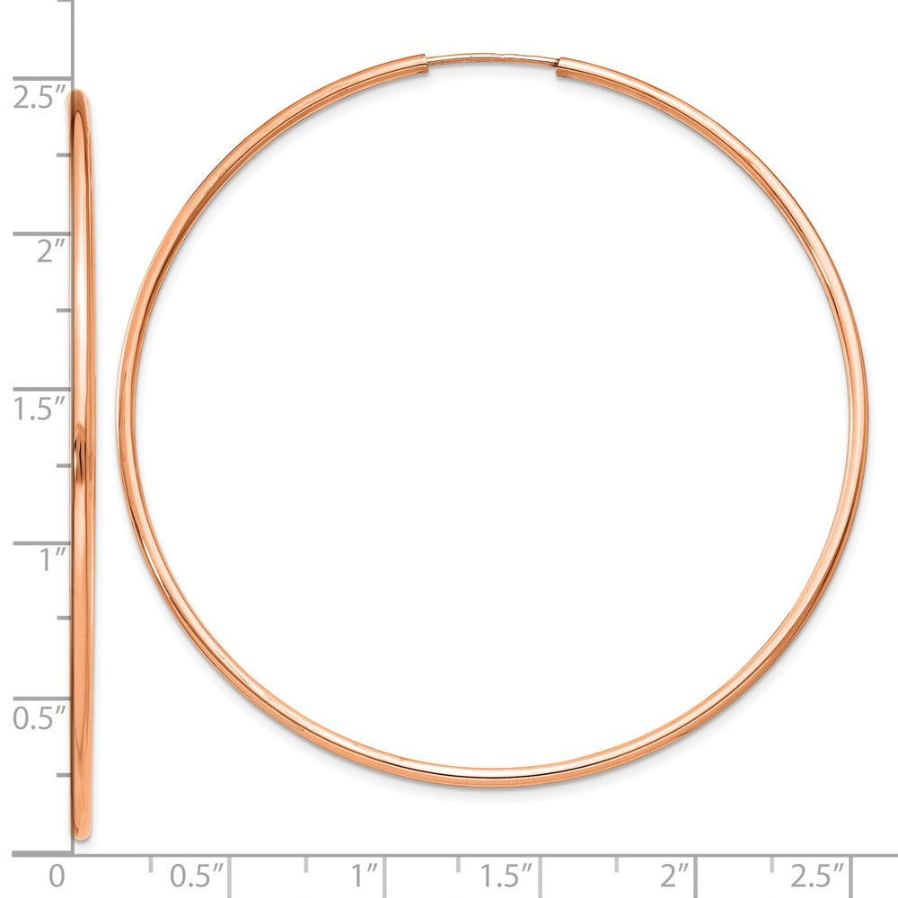 14k Rose Gold 58 mm Polished Endless Hoop Earrings (2.61 grams)