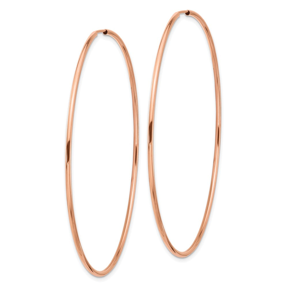 14k Rose Gold 64 mm Polished Endless Hoop Earrings (2.85 grams)