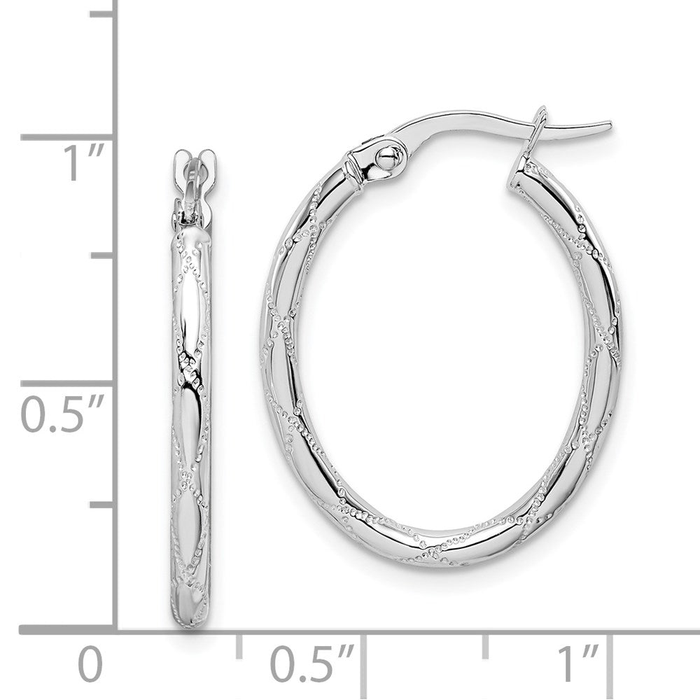 14k White Gold 2 mm  Hoop Earrings (1.15 grams)