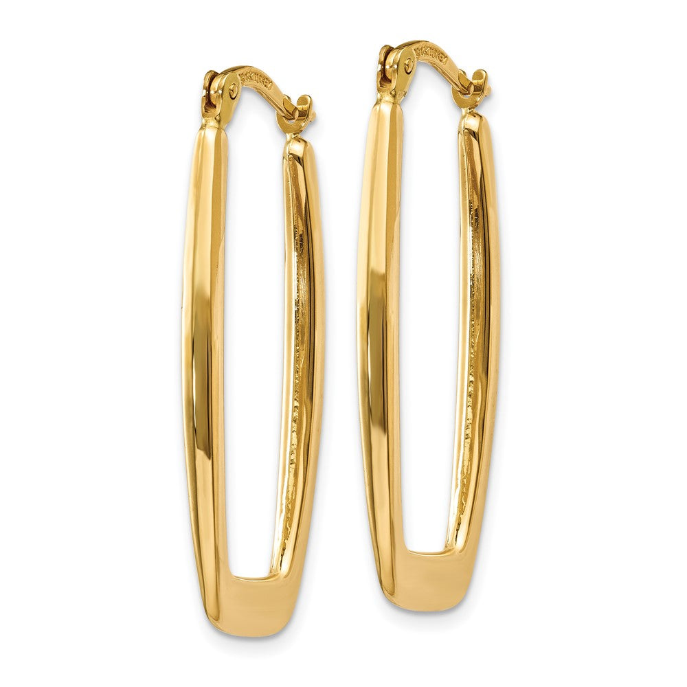 14k Yellow Gold 14.5 mm Rectangle Hoop Earrings