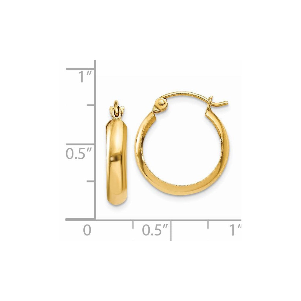 14k Yellow Gold 3.5 mm Hoop Earrings (1.08 grams)