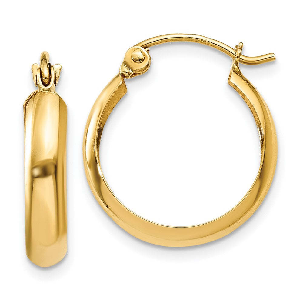 14k Yellow Gold 3.5 mm Hoop Earrings