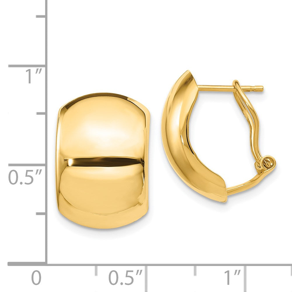14k Yellow Gold 11.94 mm Polished Omega Back Earrings