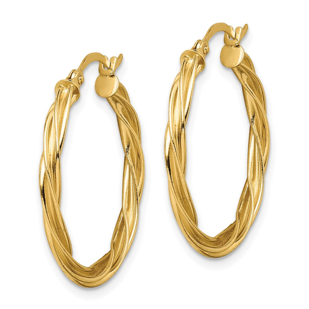 14k Yellow Gold 25.5 mm Hoop Earrings (2.22 grams)