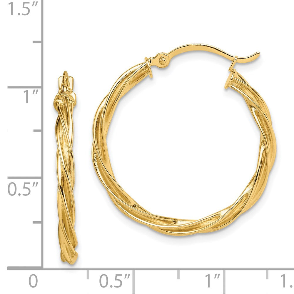 14k Yellow Gold 25.5 mm Hoop Earrings (2.22 grams)