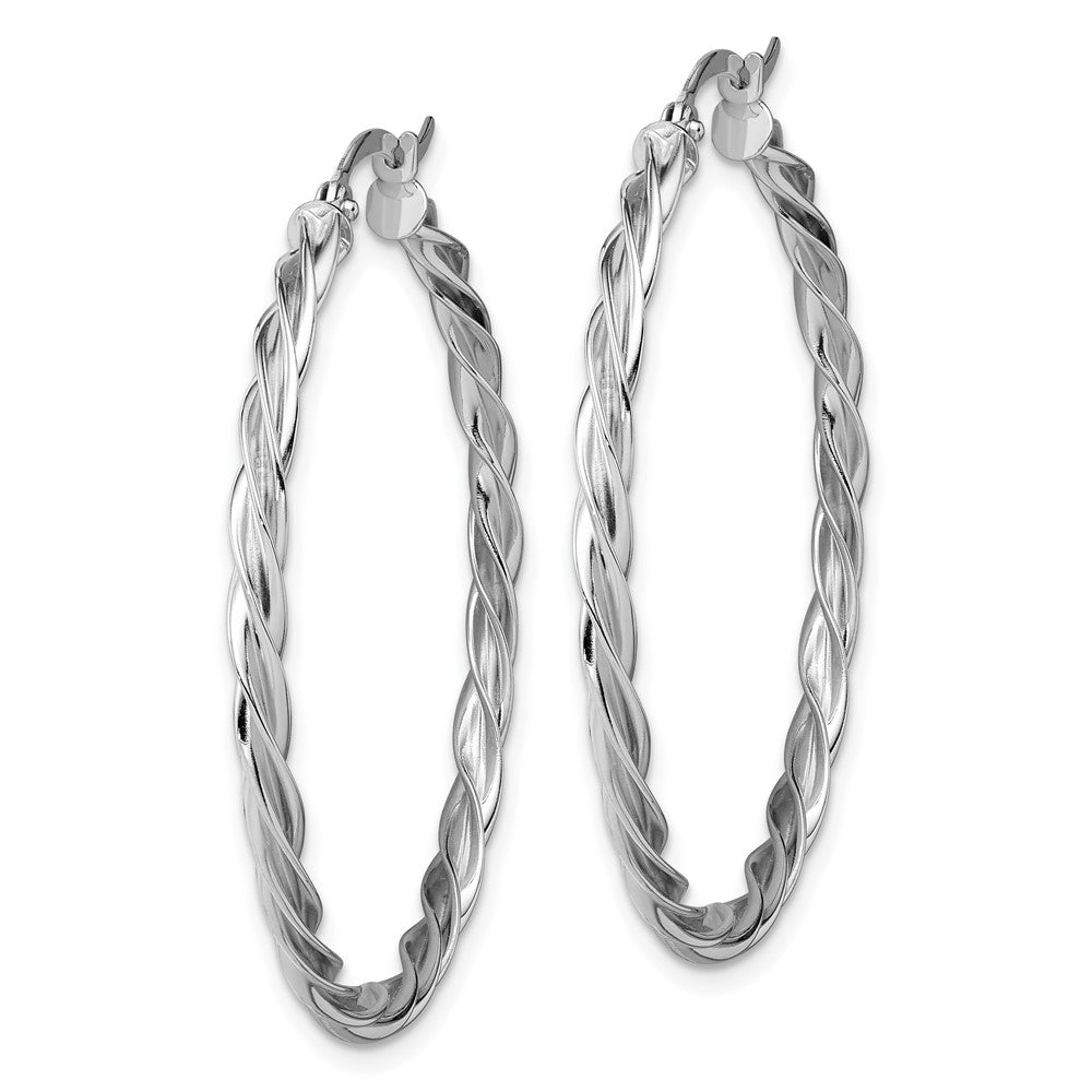 14k White Gold 38 mm Hoop Earrings (3.56 grams)