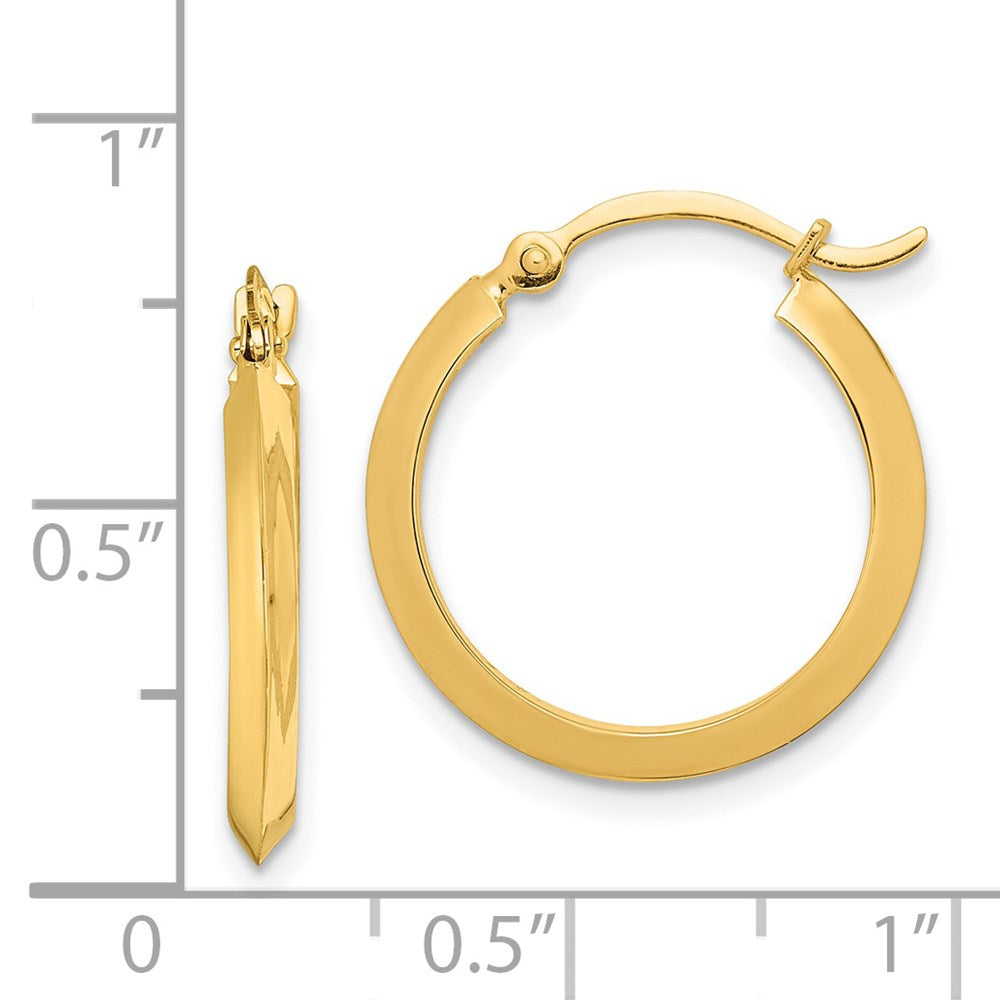 14k Yellow Gold 18.8 mm Polished Hoop Earrings (1.25 grams)