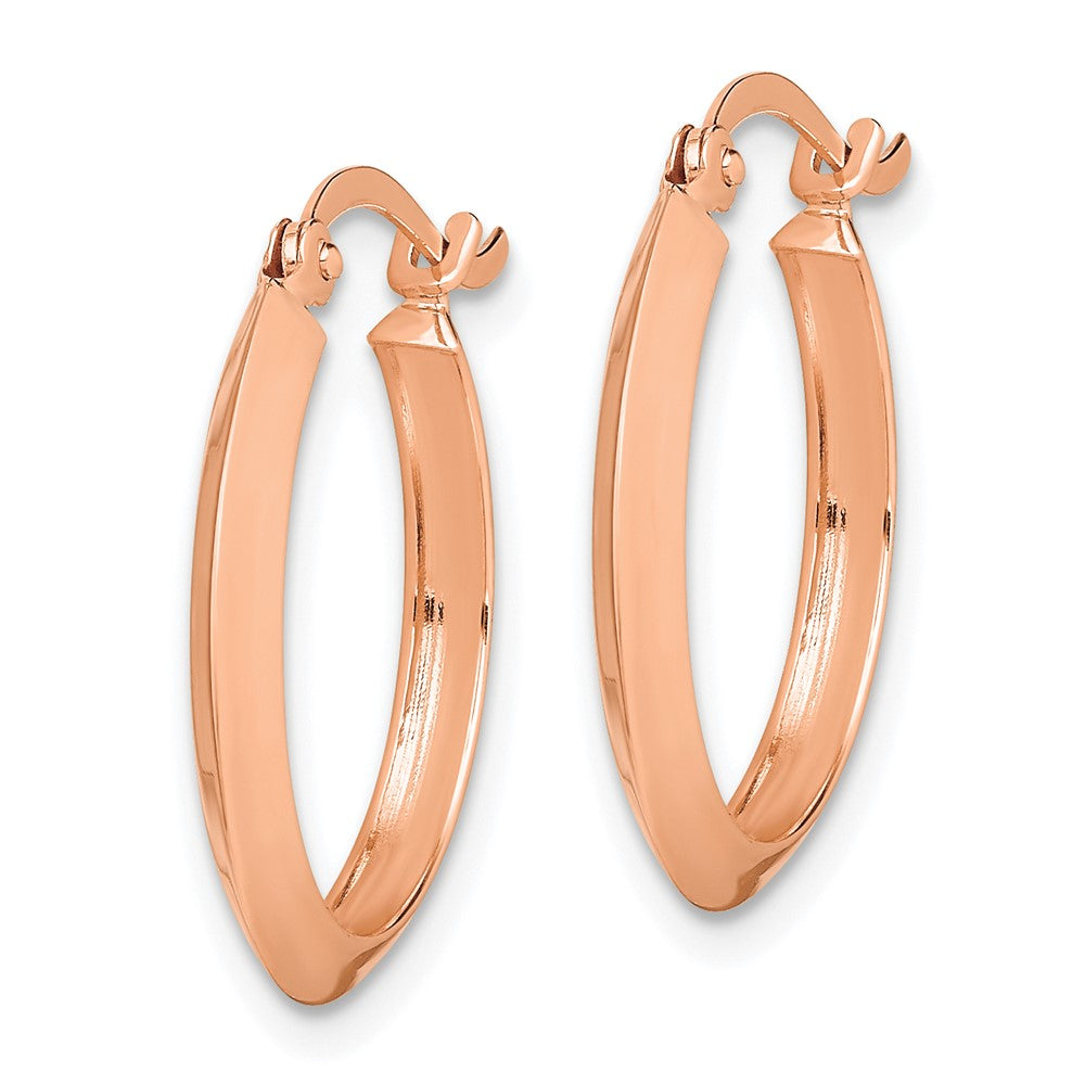 14k Rose Gold 2.25 mm Rose Gold Polished Hoop Earrings (1.14 grams)