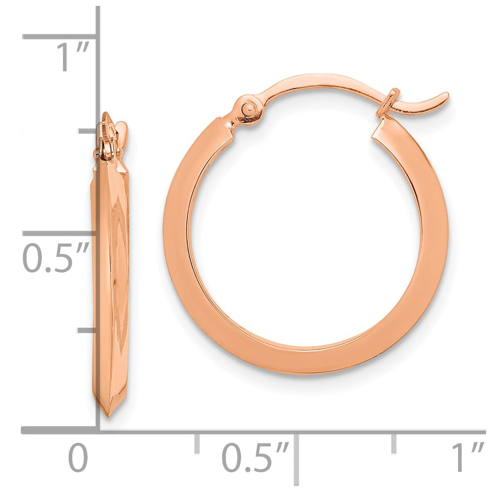 14k Rose Gold 2.25 mm Rose Gold Polished Hoop Earrings (1.14 grams)