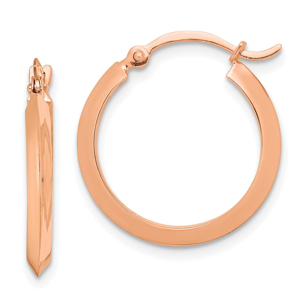 14k Rose Gold 2.25 mm Rose Gold Polished Hoop Earrings (1.14 grams)