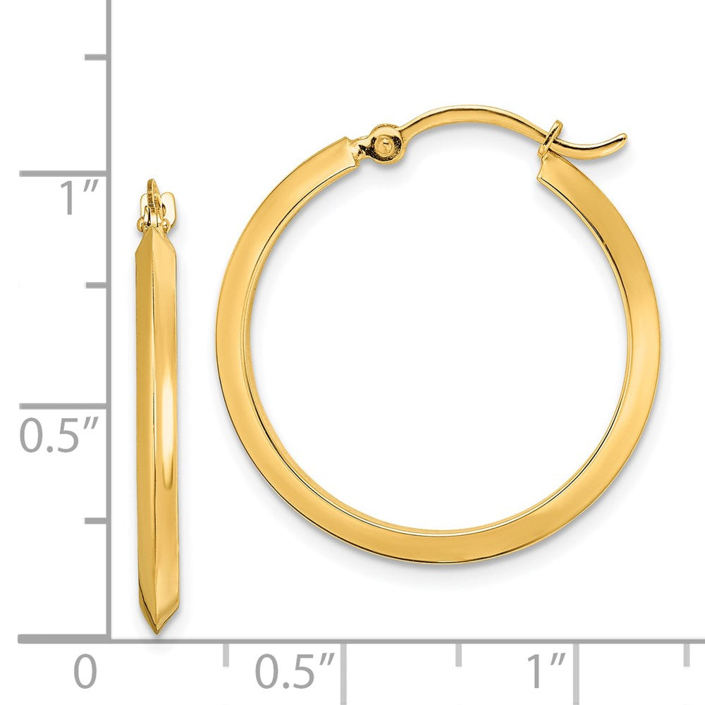 14k Yellow Gold 25 mm Polished Hoop Earrings (1.58 grams)