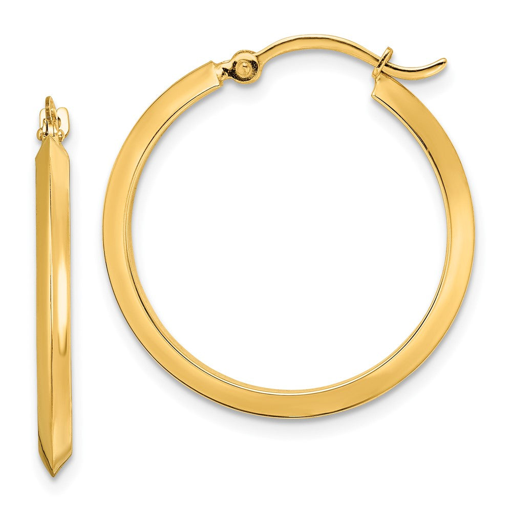 14k Yellow Gold 25 mm Polished Hoop Earrings (1.58 grams)