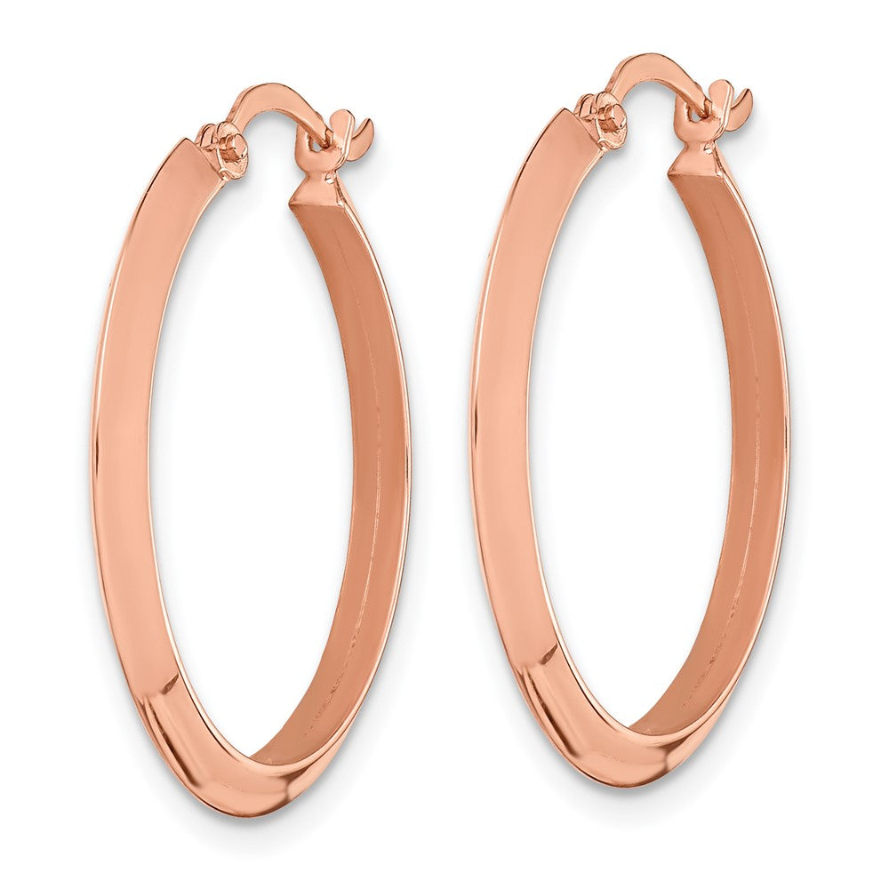 14k Rose Gold 25 mm Rose Gold Polished Hoop Earrings (1.53 grams)