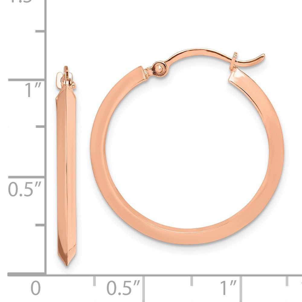 14k Rose Gold 25 mm Rose Gold Polished Hoop Earrings (1.53 grams)