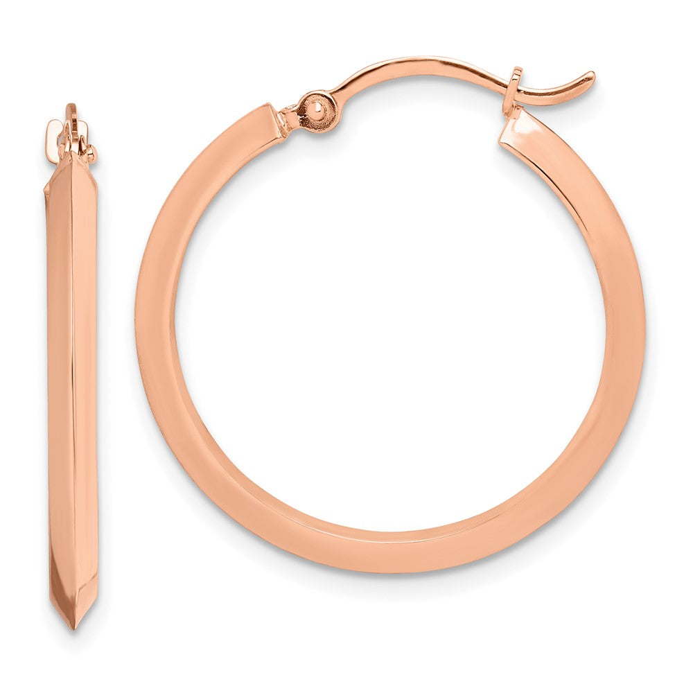 14k Rose Gold 25 mm Rose Gold Polished Hoop Earrings (1.53 grams)