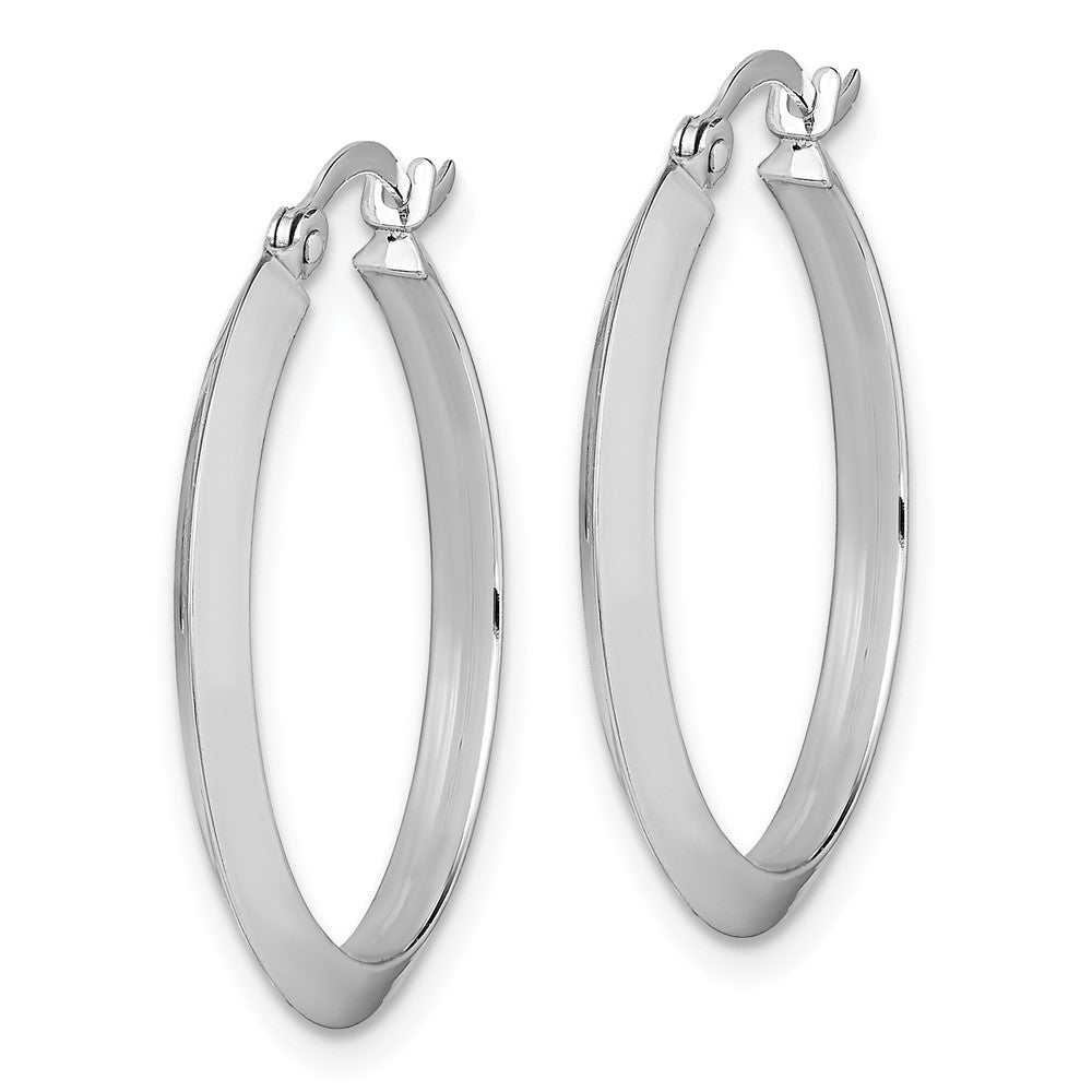 14k White Gold 25 mm Polished White Gold Hoop Earrings (1.51 grams)