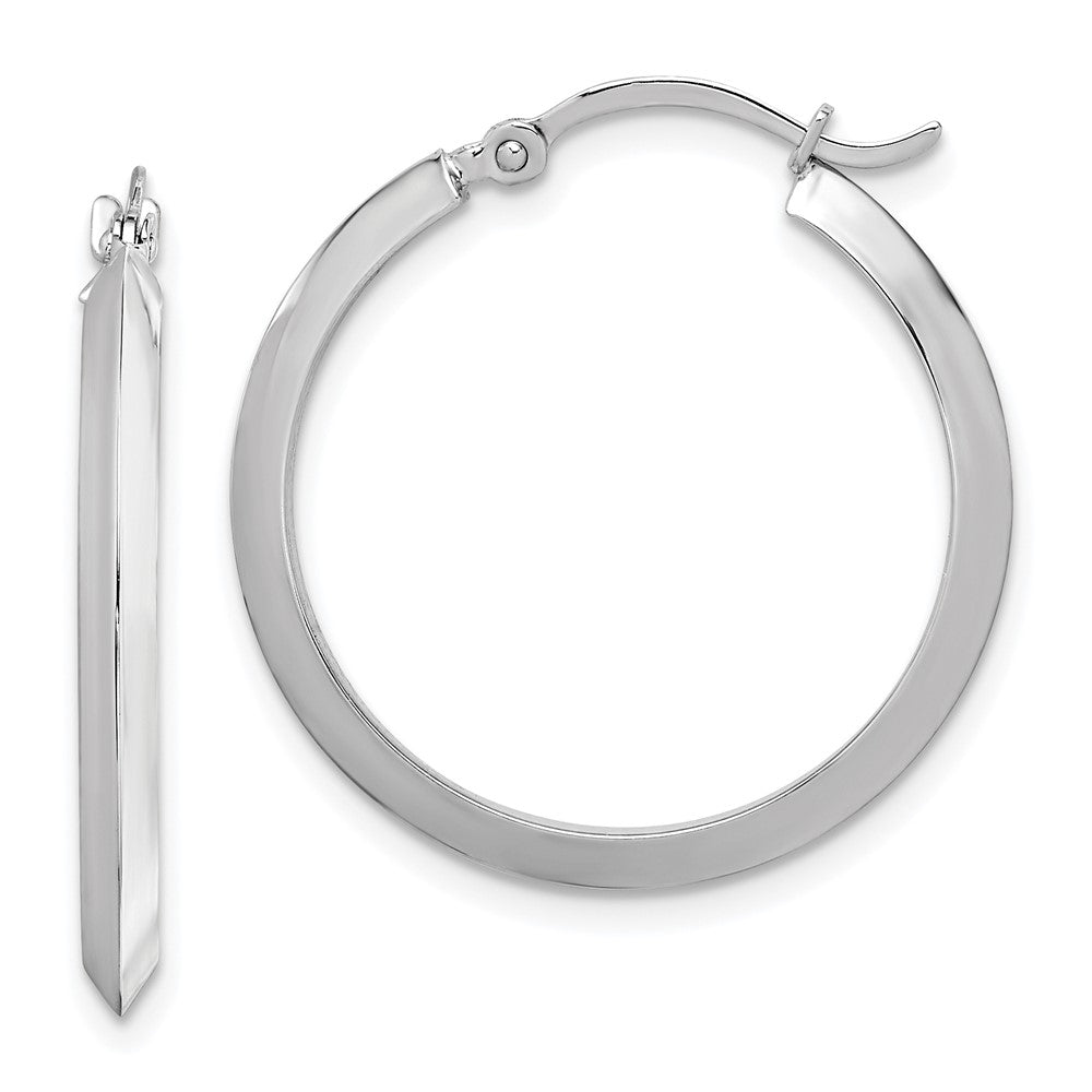 14k White Gold 25 mm Polished White Gold Hoop Earrings (1.51 grams)