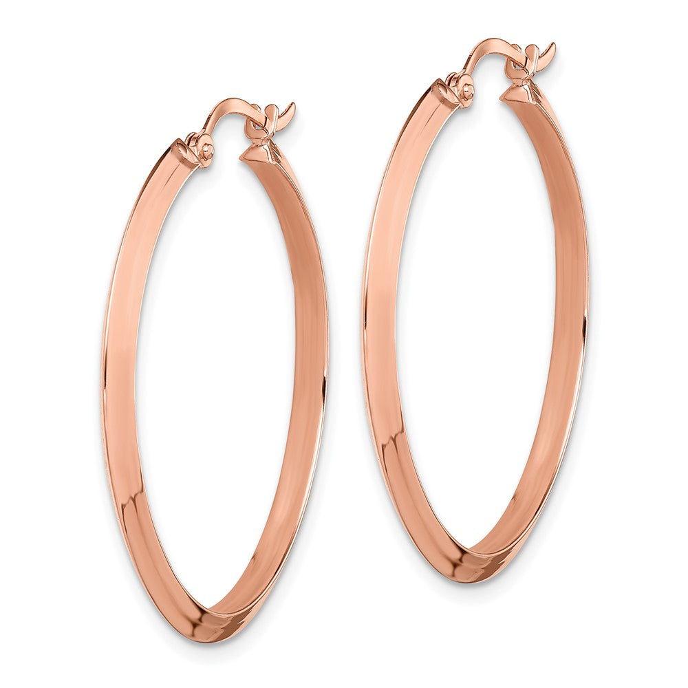 14k Rose Gold 31.75 mm Rose Gold Polished Hoop Earrings (1.95 grams)