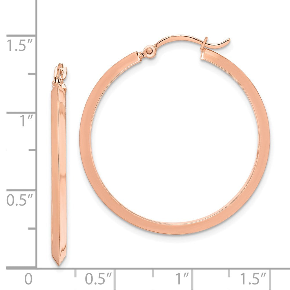 14k Rose Gold 31.75 mm Rose Gold Polished Hoop Earrings (1.95 grams)