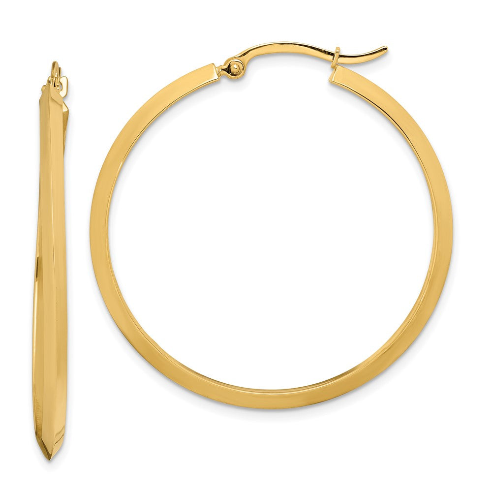 14k Yellow Gold 37.75 mm Polished Hoop Earrings (2.56 grams)
