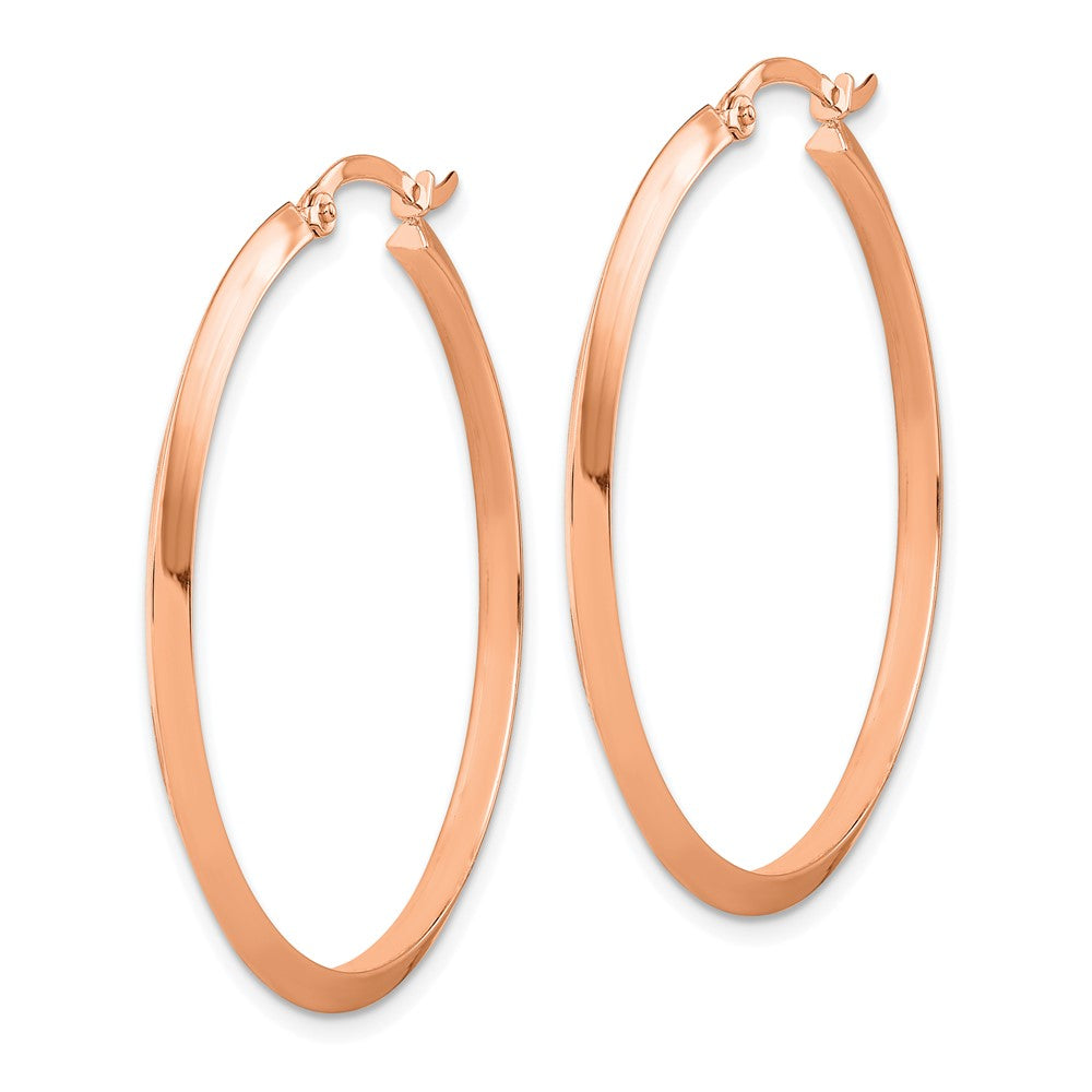 14k Rose Gold 37.75 mm Rose Gold Polished Hoop Earrings (2.28 grams)