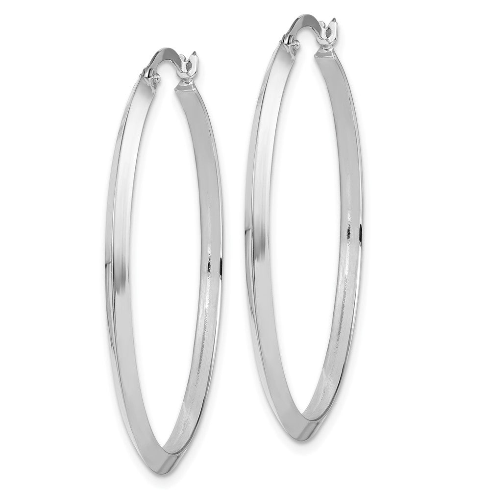 14k White Gold 37.75 mm  Polished Hoop Earrings (2.38 grams)