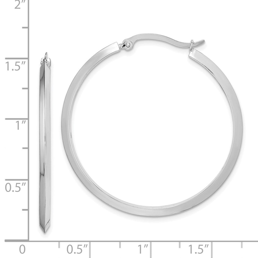 14k White Gold 37.75 mm  Polished Hoop Earrings (2.38 grams)