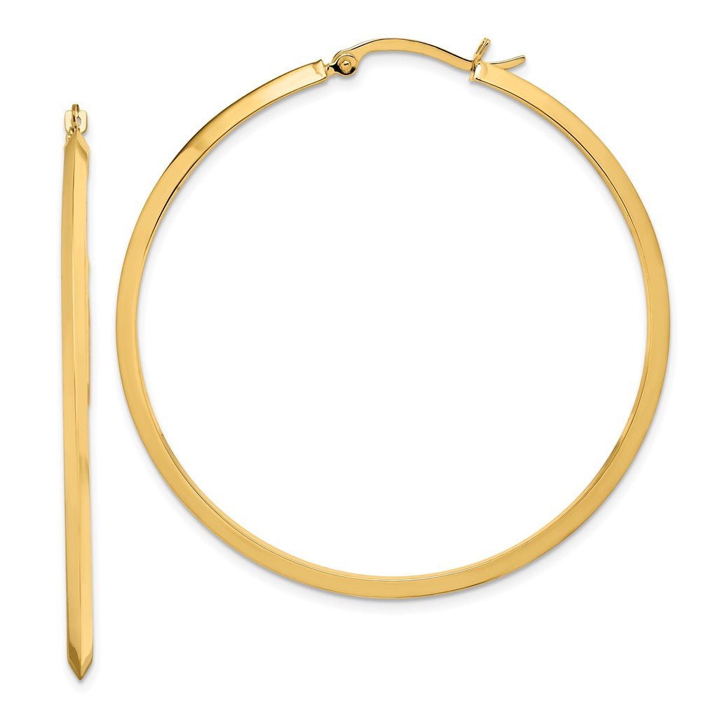 14k Yellow Gold 50.75 mm Polished Hoop Earrings (3.15 grams)