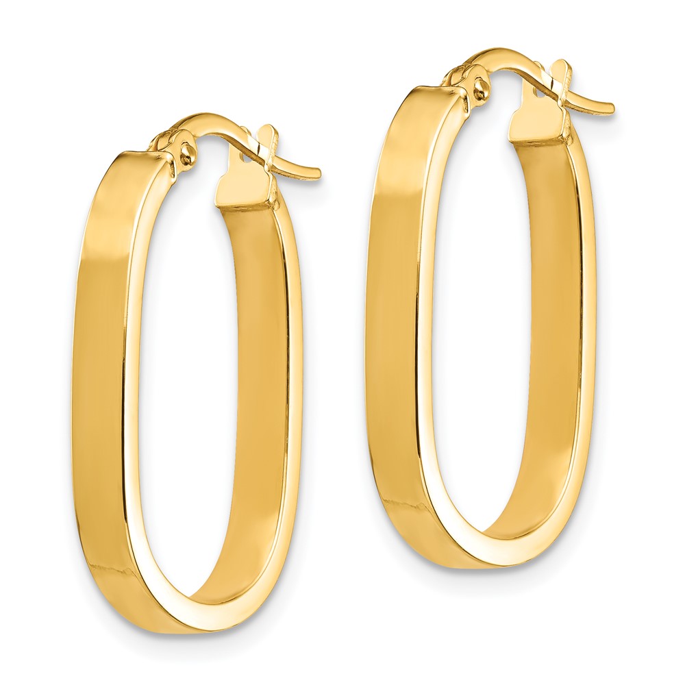 14k Yellow Gold 15.03 mm Oval Hoop Earrings (1.34 grams)