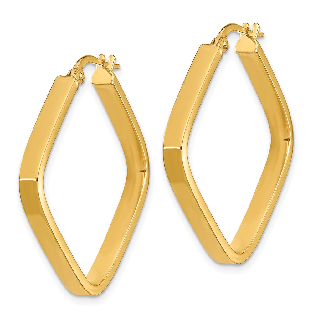 14k Yellow Gold 29.97 mm Square Hoop Earrings (1.97 grams)